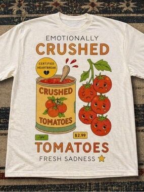 Gildan White 'Emotionally Crushed Tomatoes' Graphic T-shirt